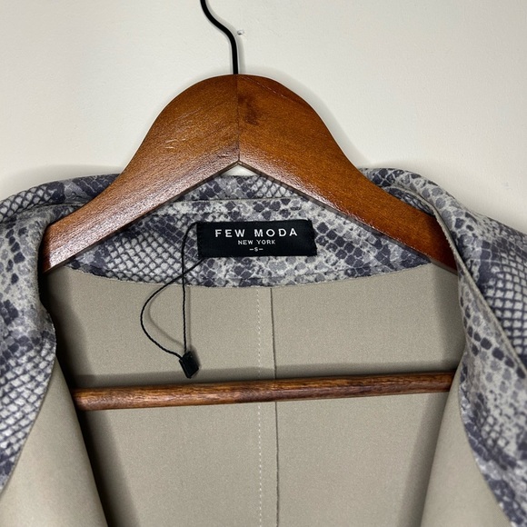 Snake Skin Faux Suede Trench Coat - Picture 2 of 6